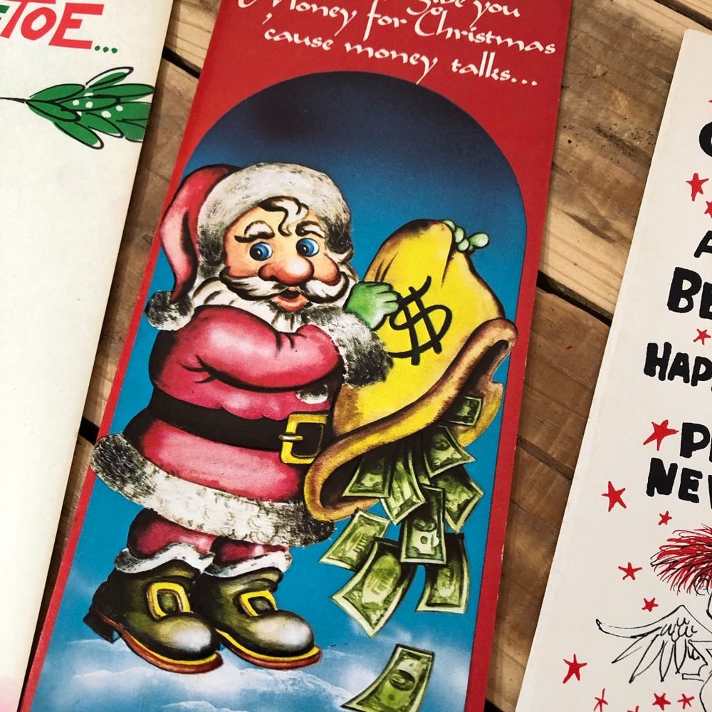 Money Christmas VINTAGE CHRISTMAS CARDS!